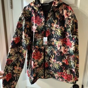 Paisley & Gray Men's Slim Fit "Dark Tropic" Floral Windbreaker Jacket Size XL